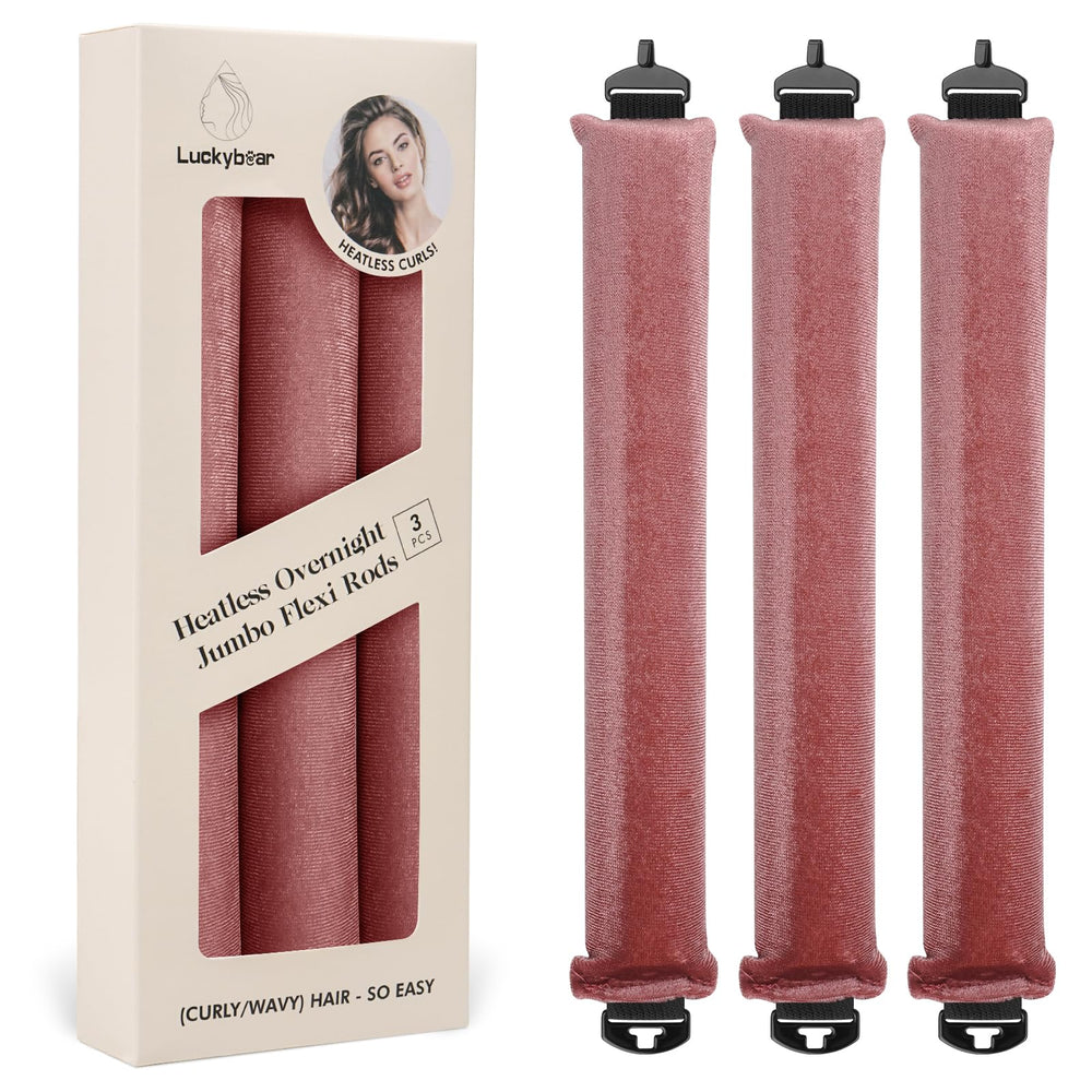 Luckybear rouleaux flexibles satin géant pour boucles sans chaleur.
