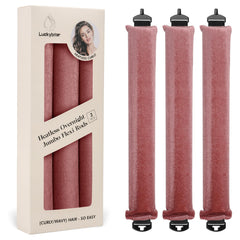 Luckybear rouleaux flexibles satin géant pour boucles sans chaleur.
