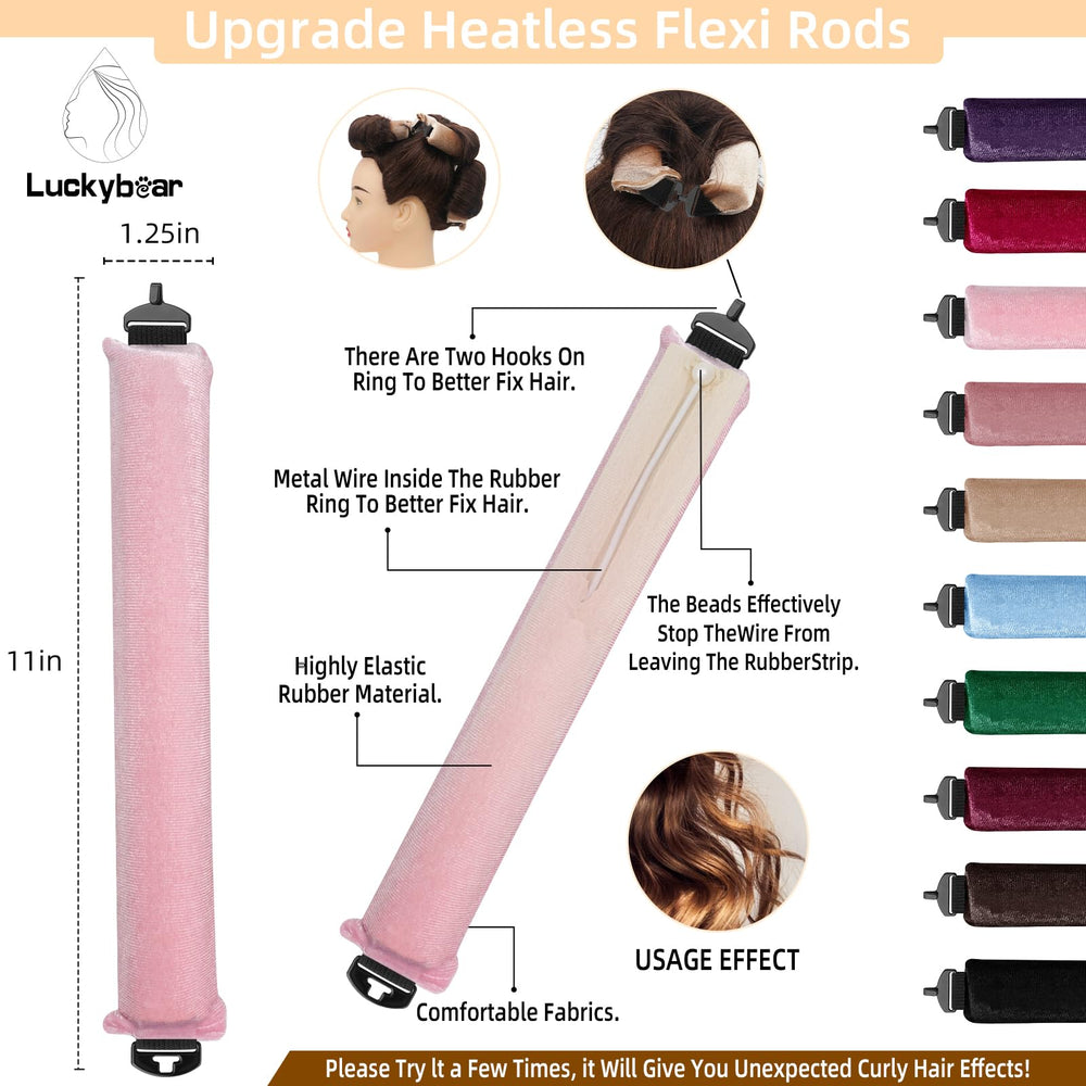 Luckybear rouleaux velours rose offrent un confort nuit sans pince.