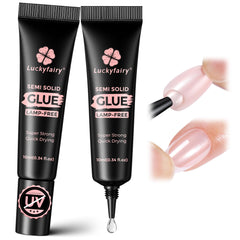 Luckyfairy Colle Ongles 10g – deux tubes, adhérence durable et pratique.