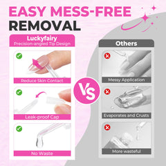 Luckyfairy Formule sans acétone, soin doux pour peau et ongles.