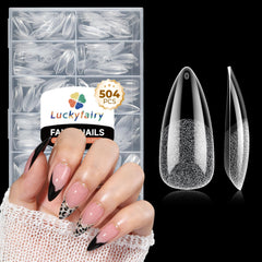 Ongles en gel d’amande Luckyfairy, lot de 504 pièces pour extensions à domicile.