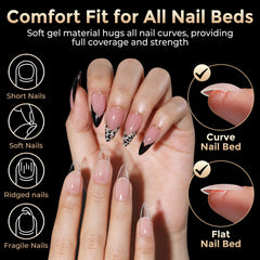 Ongles en gel amande avec texture intérieure froisée Luckyfairy.