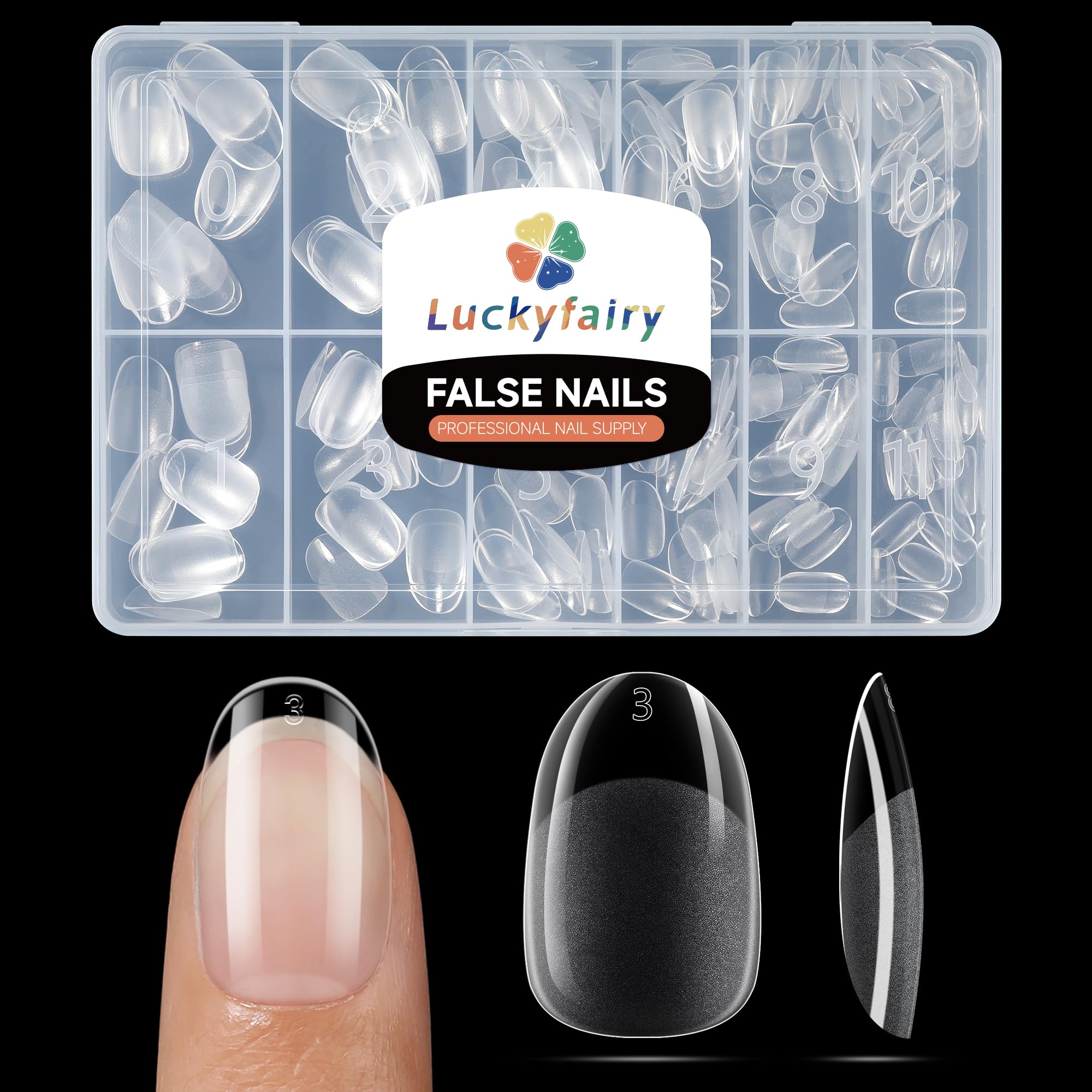 Luckyfairy ensemble de 240 tips ovales pour extensions faciles et durables.