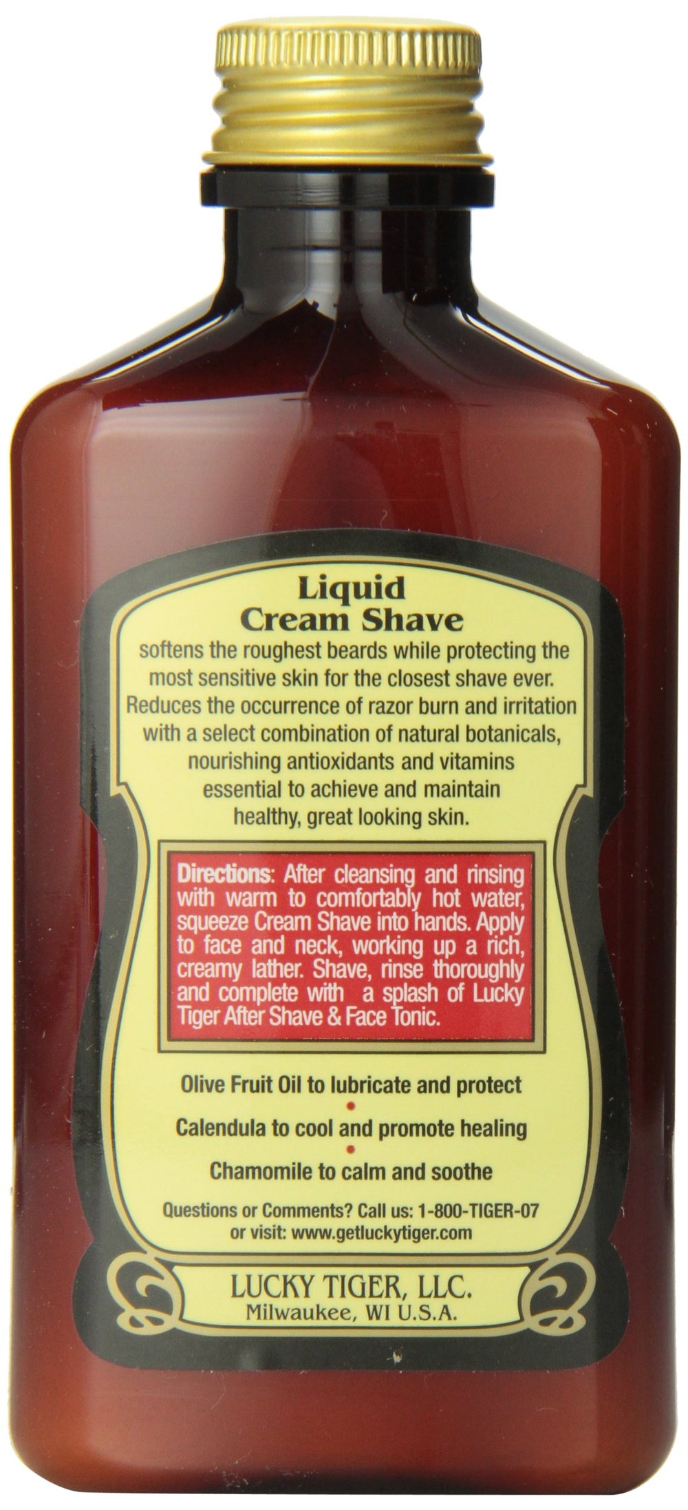 Lucky Tiger Crème liquide rasage – Texture onctueuse facilitant le passage du rasoir.
