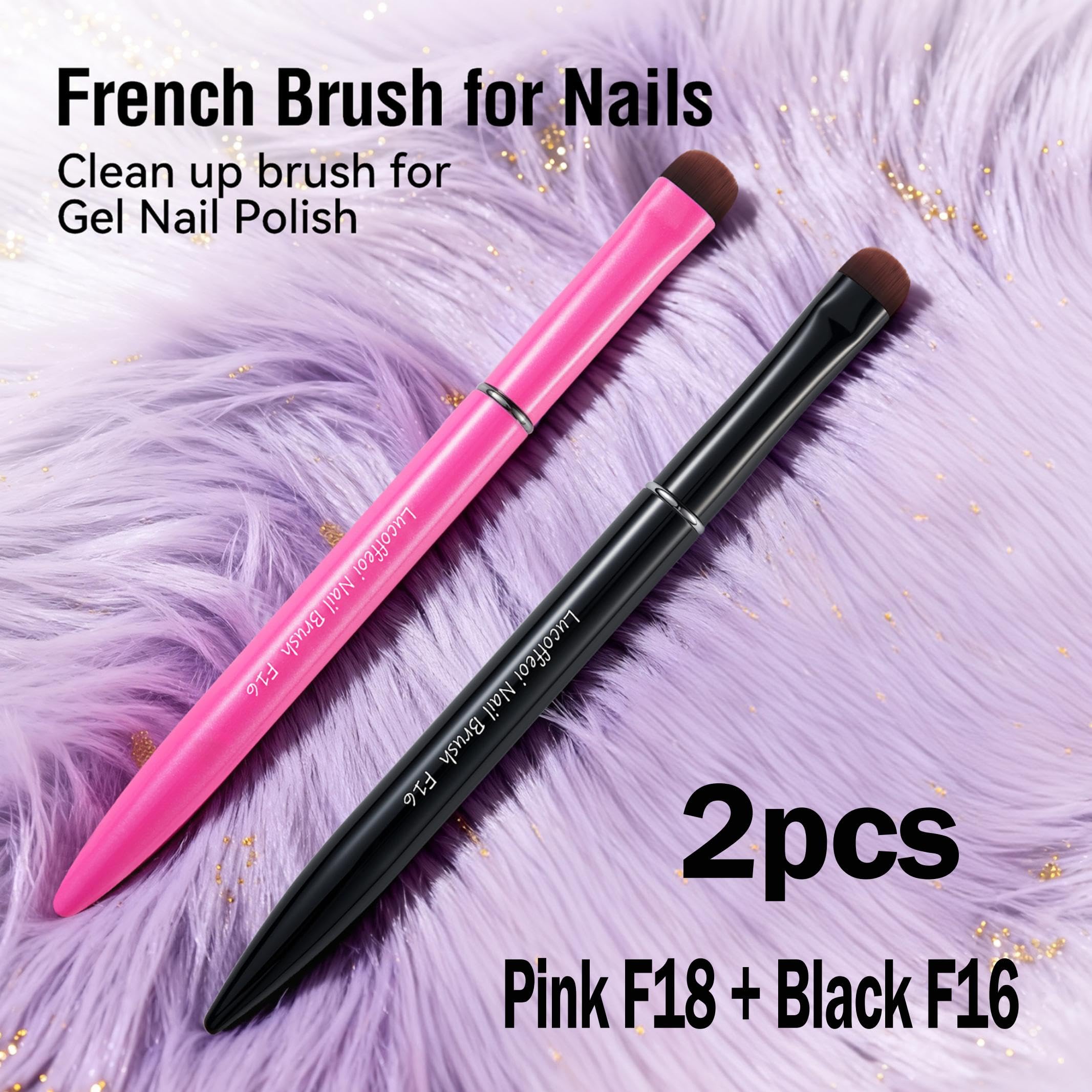 Lucoffeoi brosse F16 noire pour détails fins et nettoyage précis
