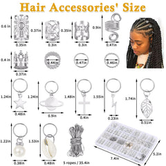 Lucomb bijoux cheveux, anneaux dreadlocks, formes variées pour personnaliser le look