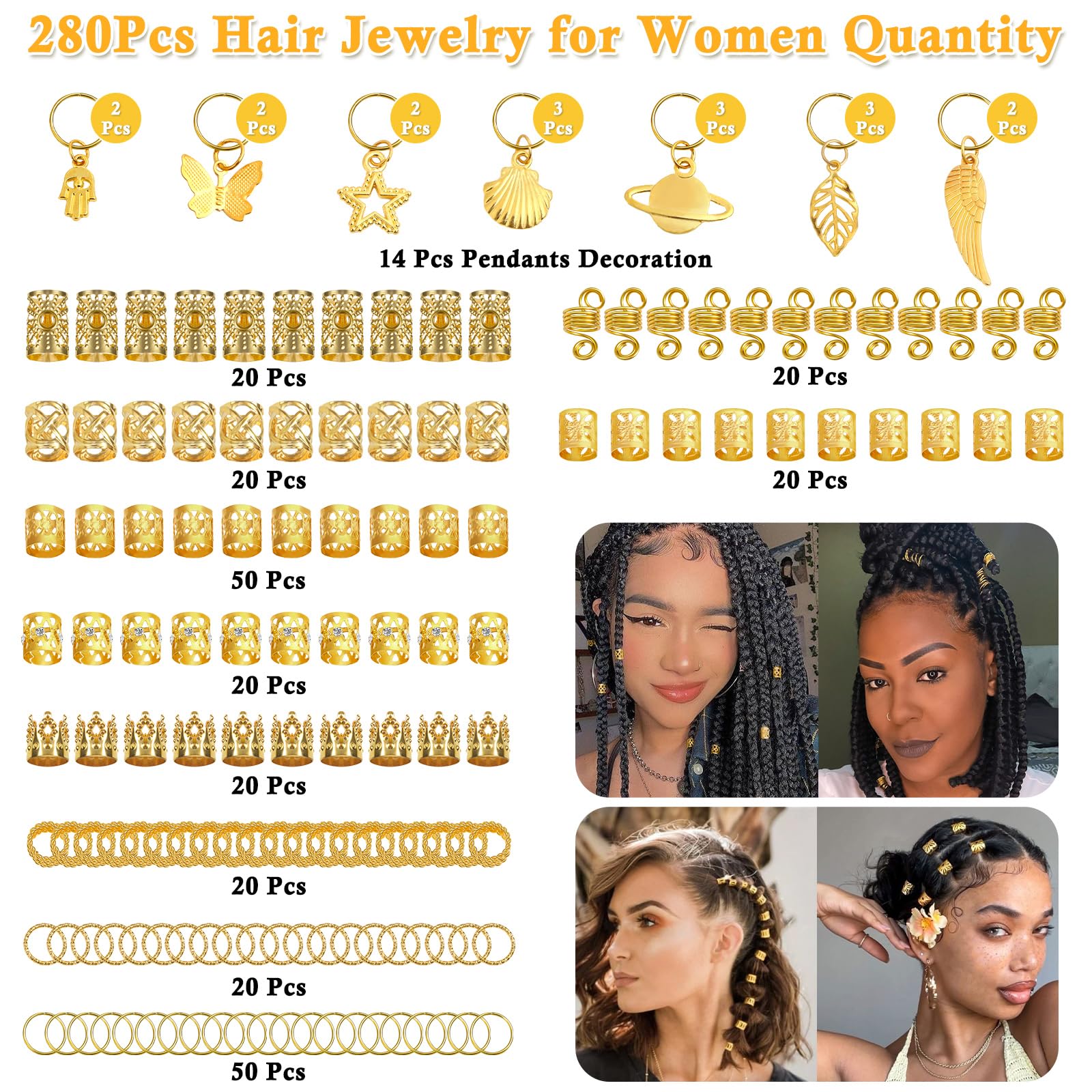 Lucomb bijoux cheveux boucles-dorées : éclat doré pour occasions décontractées ou formelles.