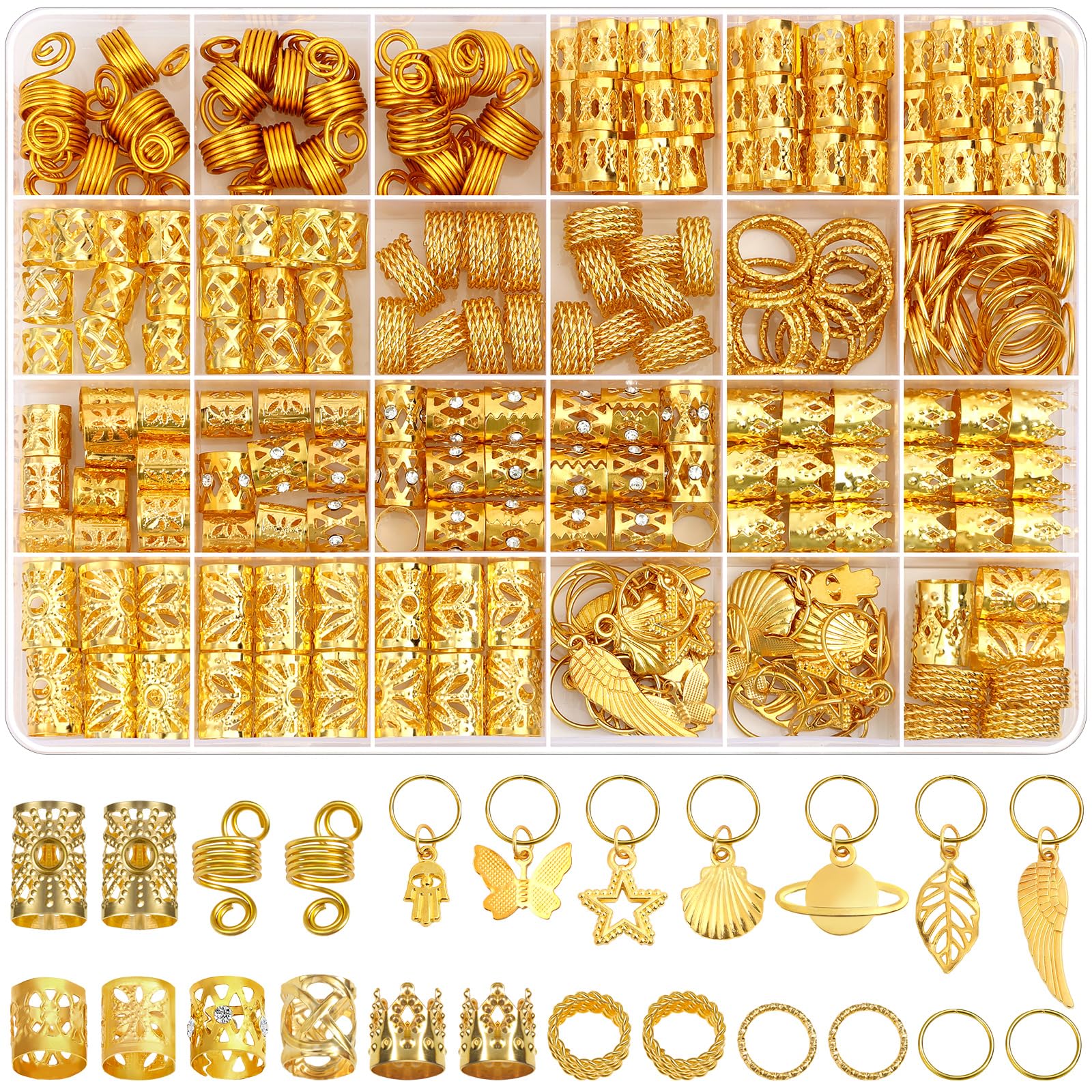 Bijoux Lucomb pour cheveux, ensemble-tresses, élégance durable pour tresses et dreadlocks.