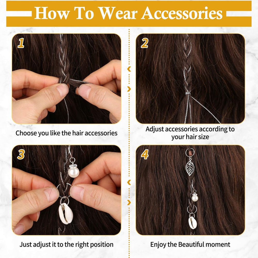 Lucomb couronnes argent pour tresses, ajouter des ornements brillants