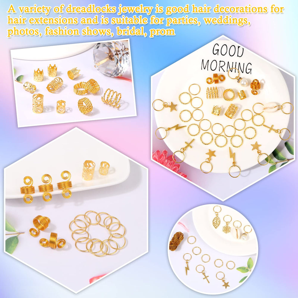 Lucomb kit-bijoux-cheveux argent ensemble pratique pour nattes.