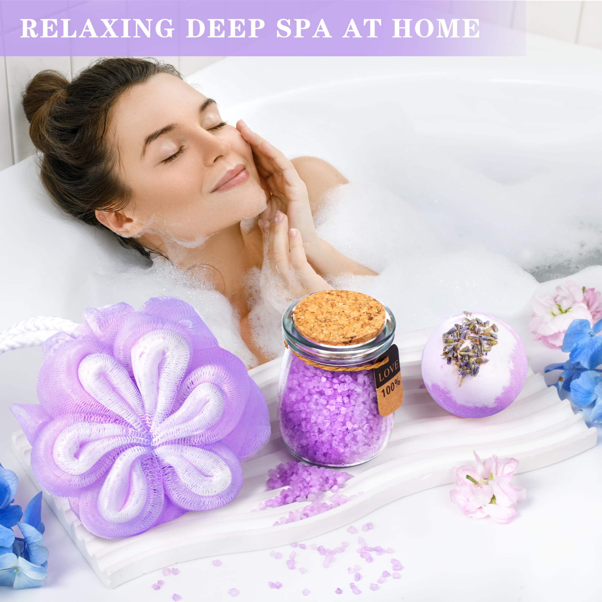 Bombe de bain lavande LUCOTIYA: effervescence parfumée.