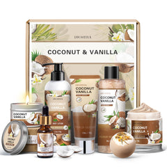 LUCOTIYA packaging for Coconut Vanilla gift set, ready to give