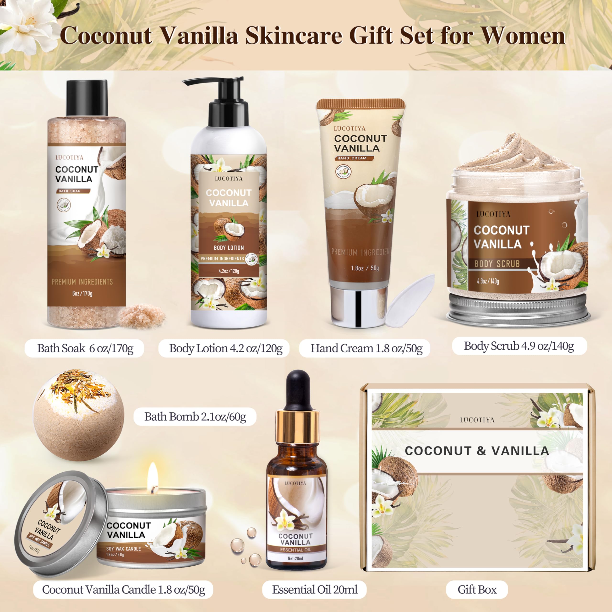 LUCOTIYA Coconut Vanilla hand cream with hydrating texture