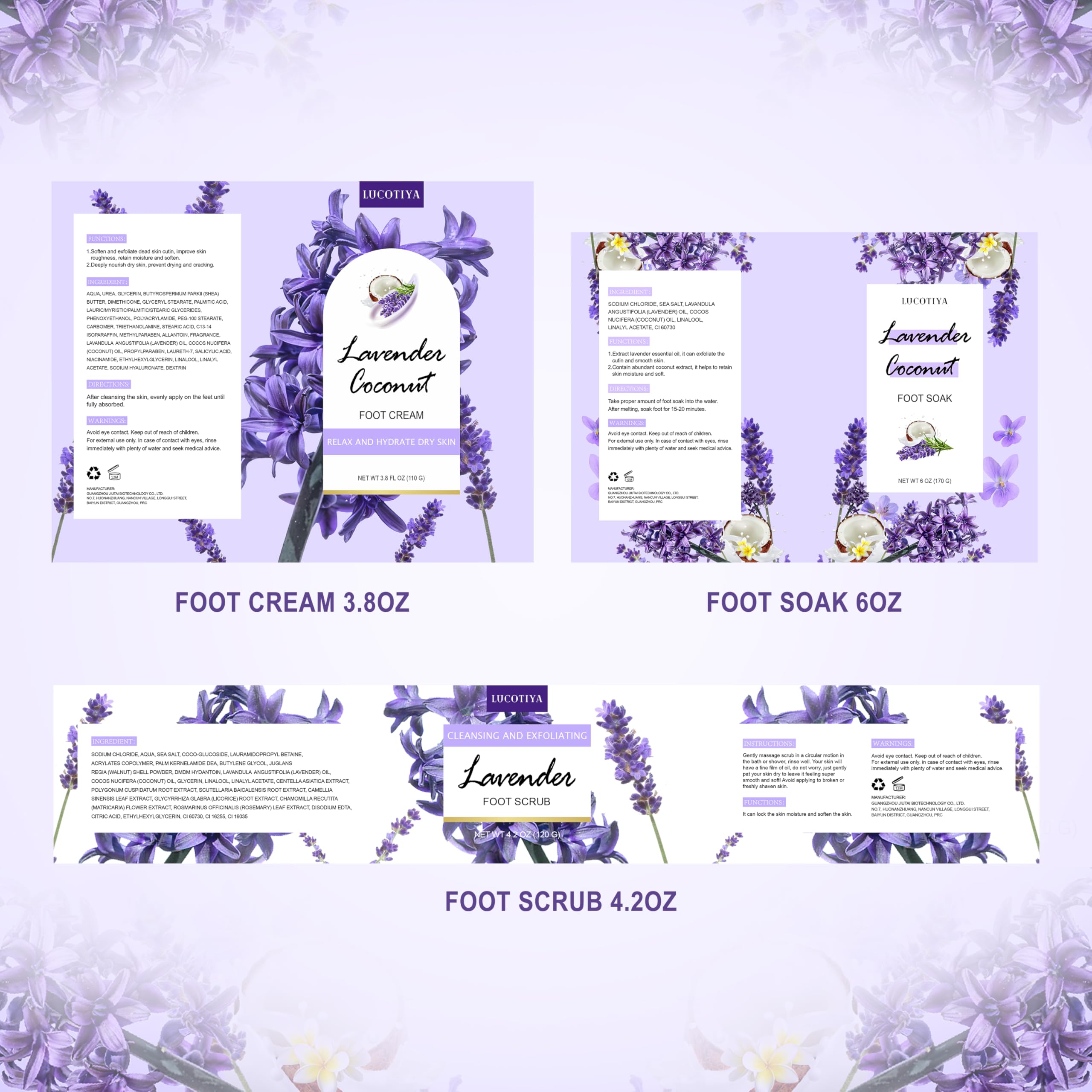 LUCOTIYA Display-produit-pieds-domicile: présentation claire des outils de pédicure.