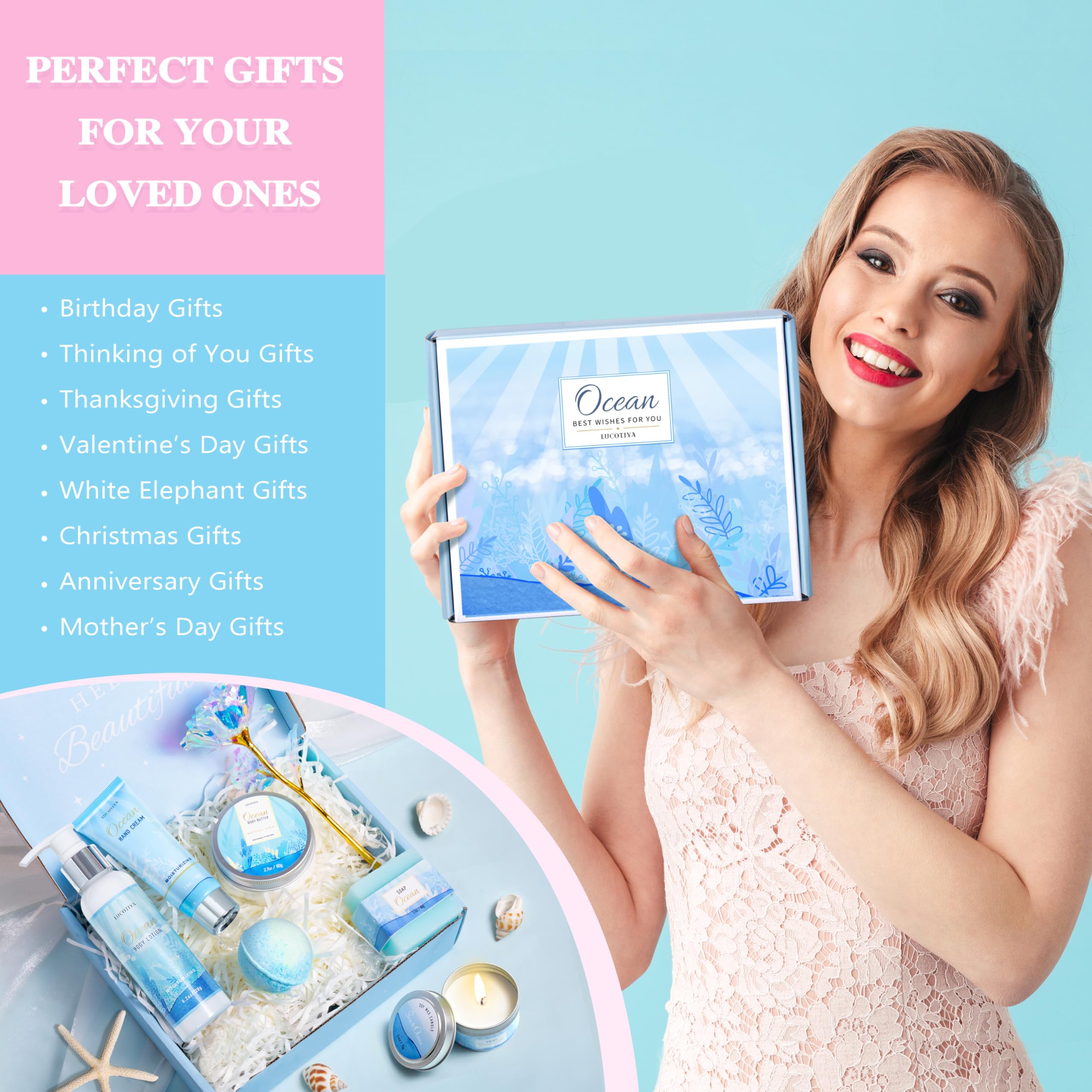Présentation soignée du coffret spa LUCOTIYA pour cadeau.