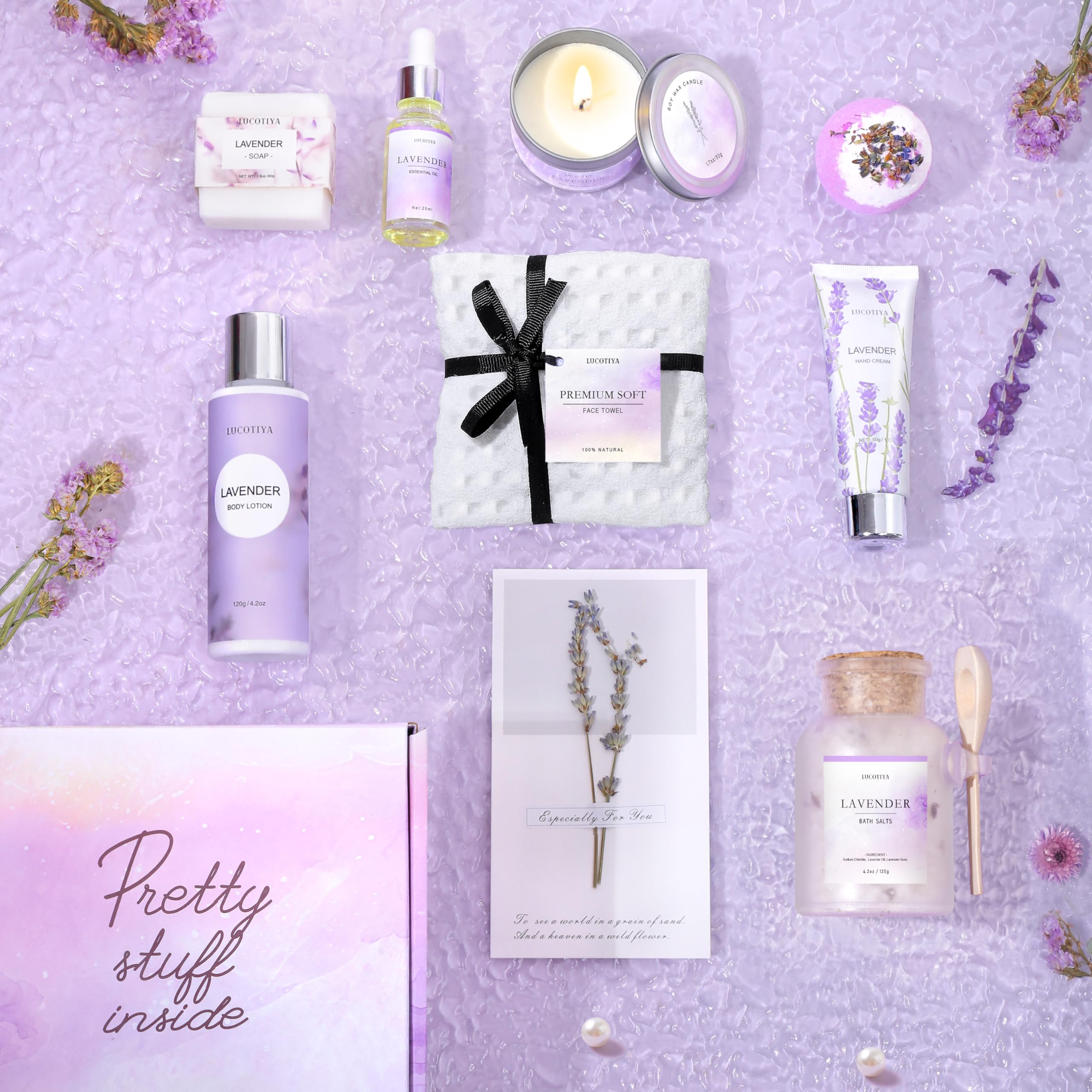 Lucotiya gift box with purple ribbon elevates gifting appeal