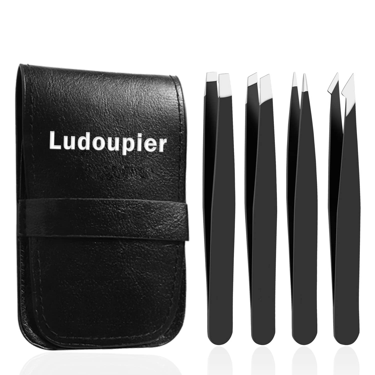 LUDOUPIER ensemble pinces 4 pièces avec étui cuir, pratique pour le voyage