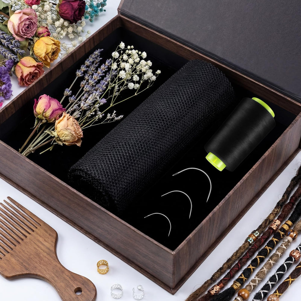 Luinabio – Ensemble-outils-sewing-cheveux-noir, kit complet pour tissage.