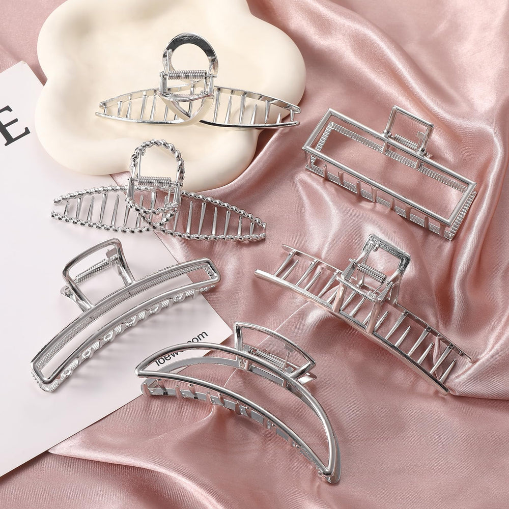 Pince LUKACY pour femmes et mamans, métal argenté, 4 pouces, pratique et chic.