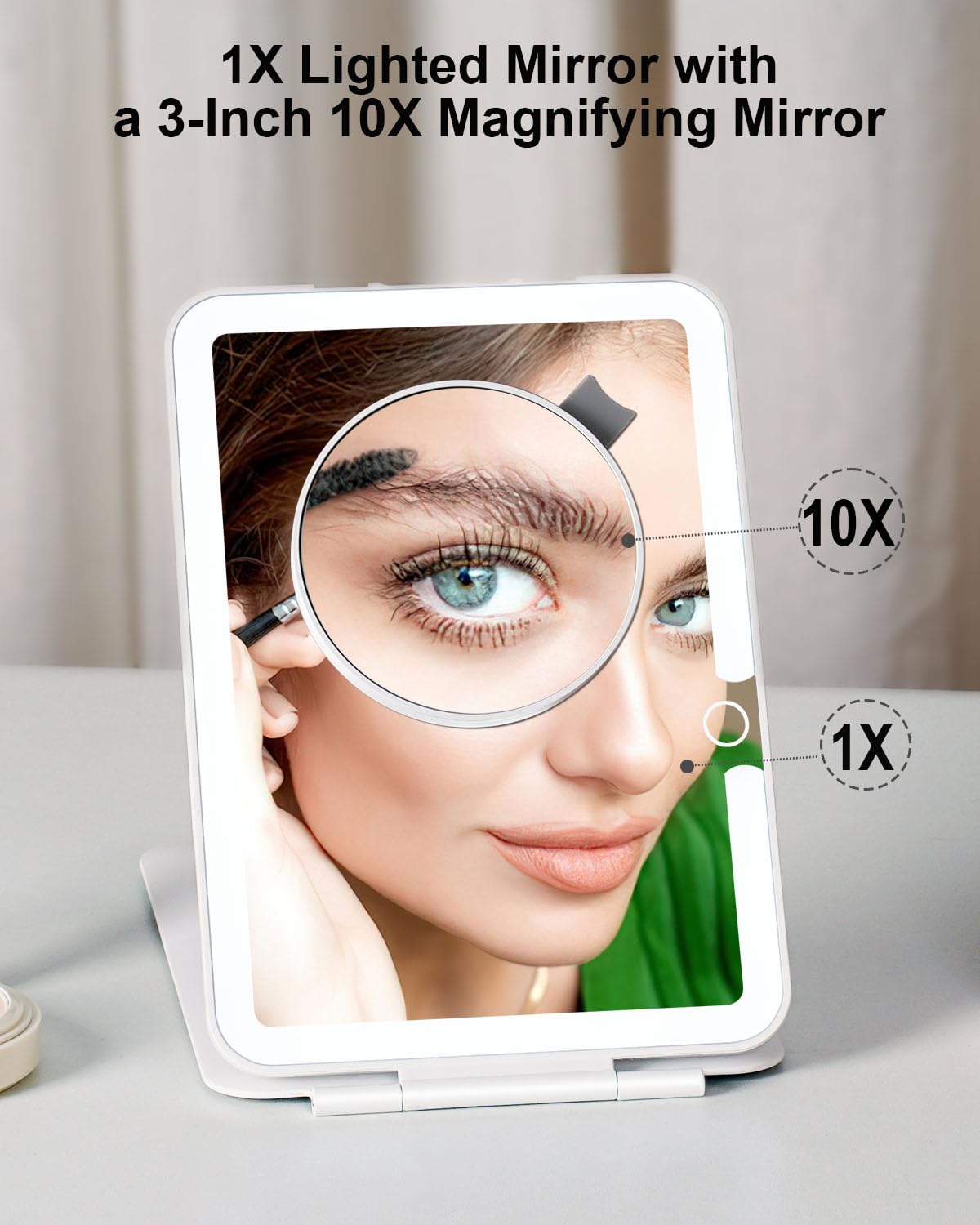 Miroir Lukymiroir LED 70 LED pour un éclairage homogène sur le visage.
