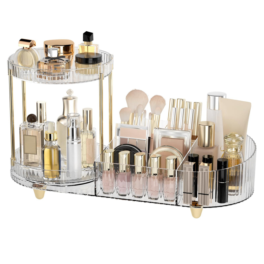 Lulltou organisateur maquillage rotation 360° pour un accès rapide.