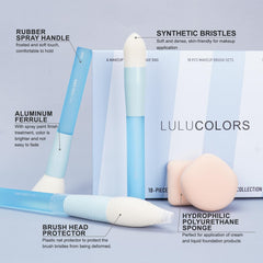 Brosses synthétiques sans cruauté LULUCOLORS pour une application douce