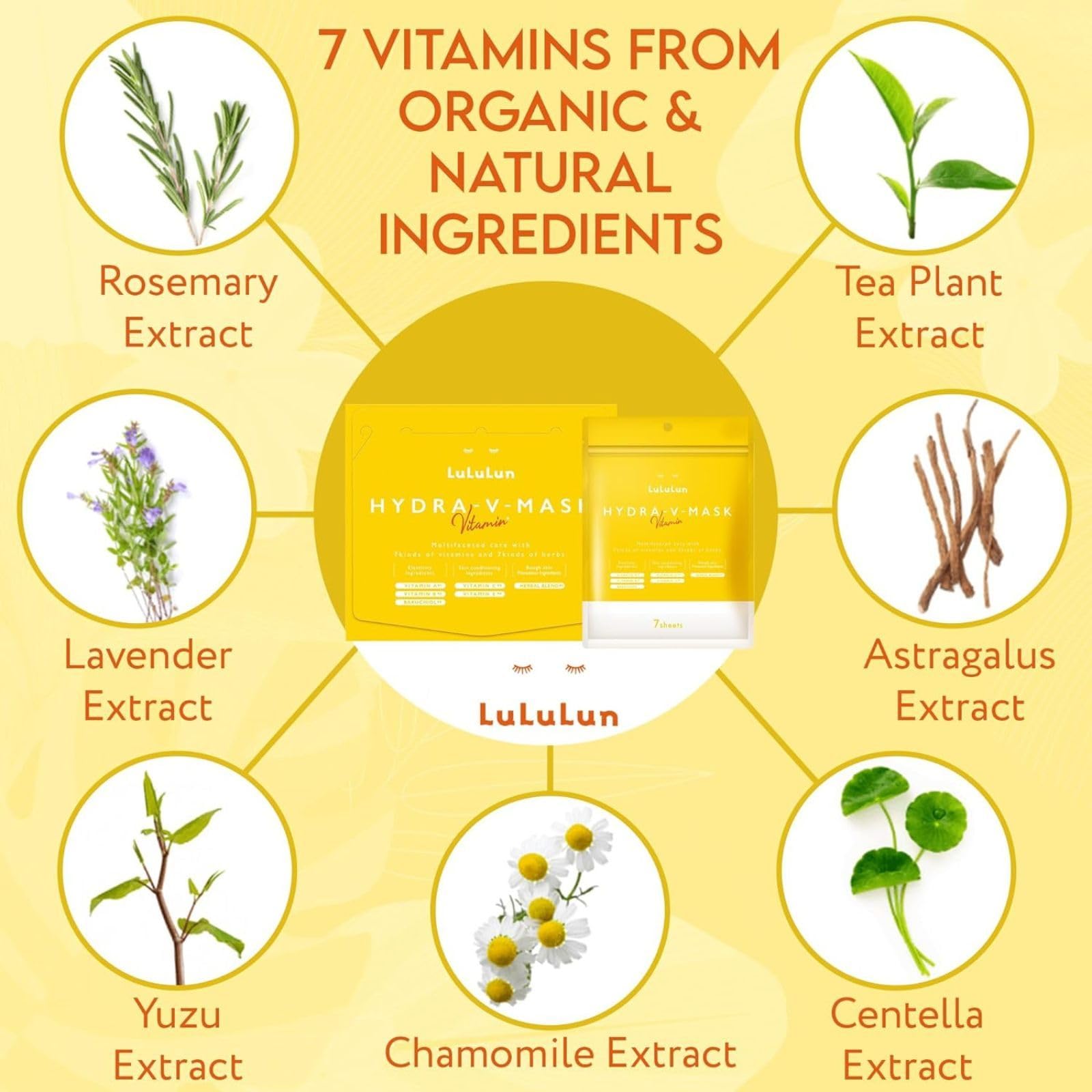 Lululun Masque Visage Herbes 7: apaisant et adoucissant la peau.