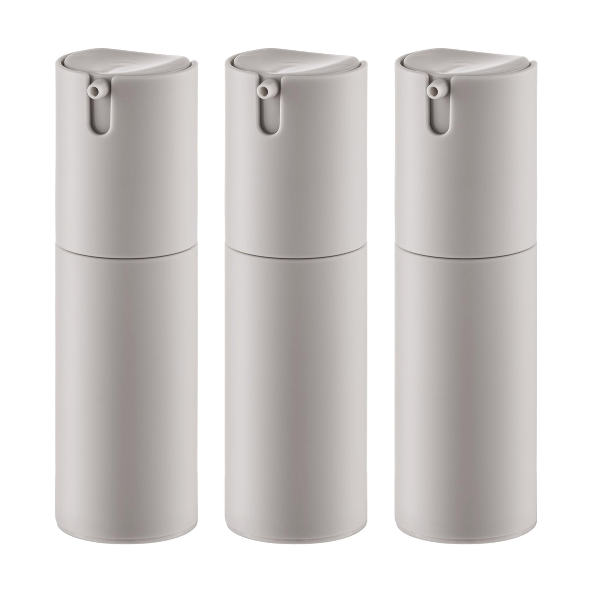 Bouteille airless de voyage Lulupack 1 oz, gris, compacte et anti-fuite.