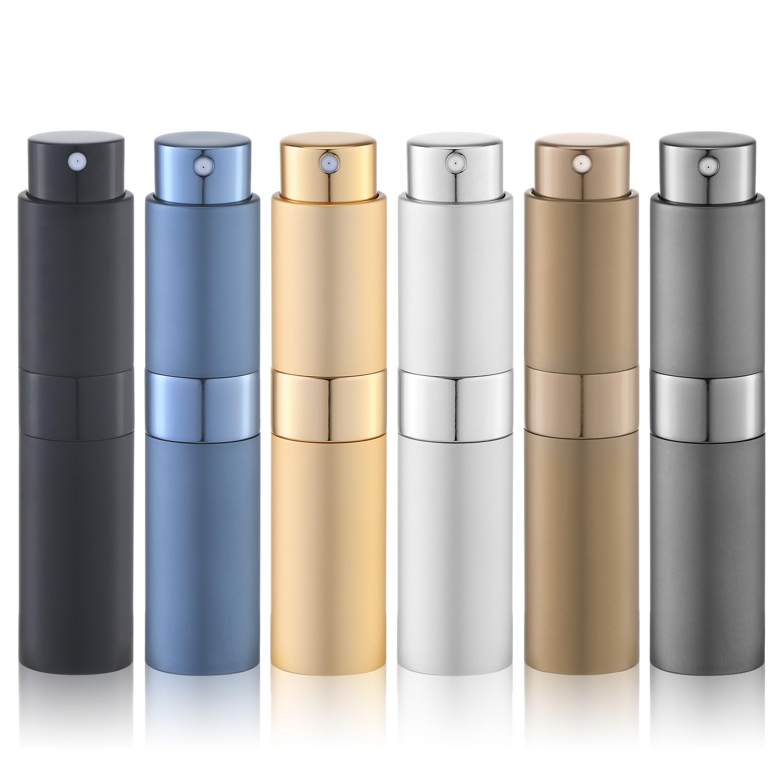 Parfums de voyage Lulupack: lot de 6 flacons 8 ml, pratique et réutilisable.