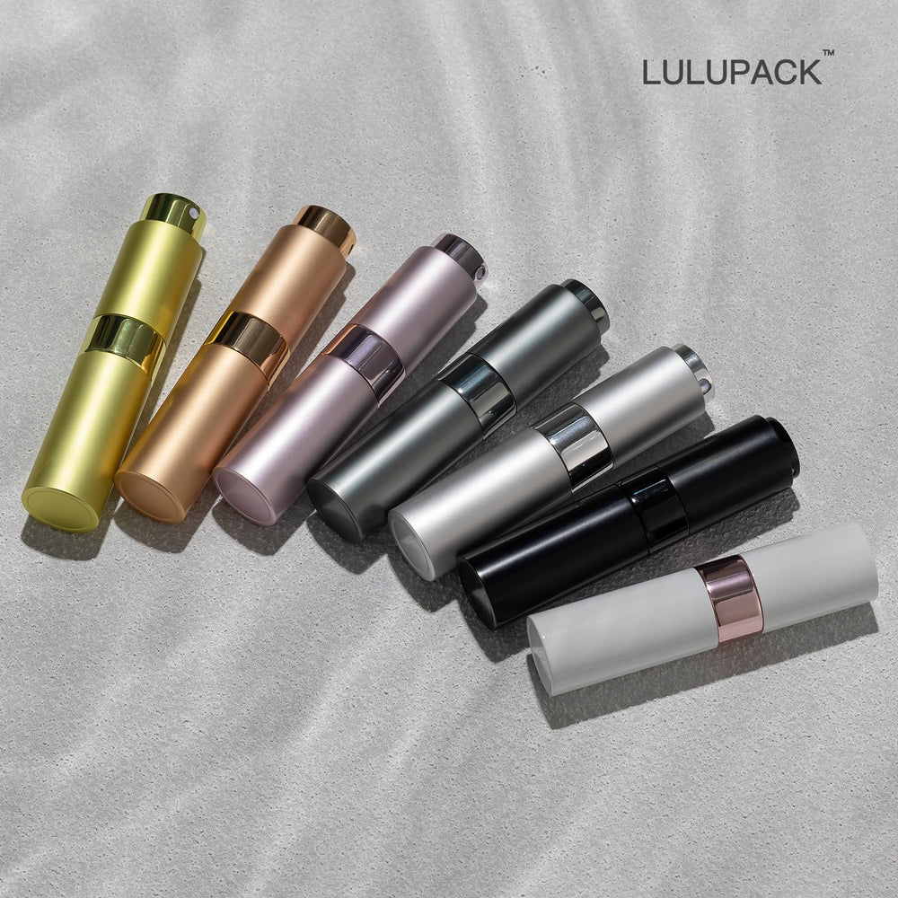 Lulupack décanteur parfum 8 ml, compact et réutilisable pour partager des échantillons.