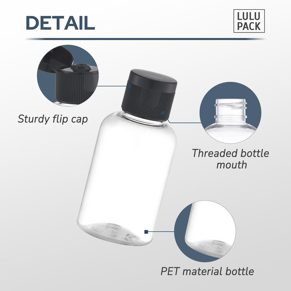 Flacons Lulupack étanches avec bouchon disque prévient les fuites en déplacement.