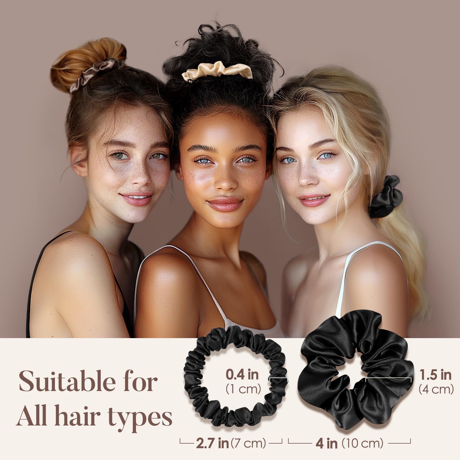 Chouchou LULUSILK noir avec coloris variés pour s’adapter à toutes les tenues.