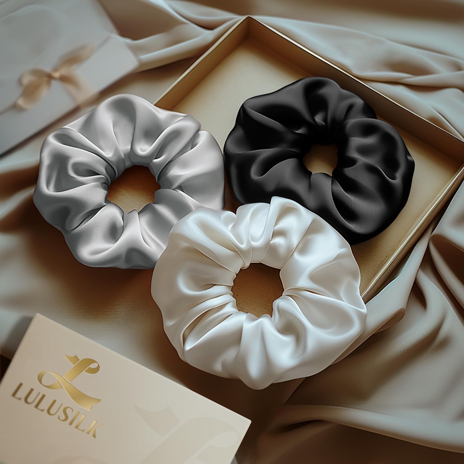 LULUSILK coffret cadeau chouchous soie mûrier, cadeau élégant