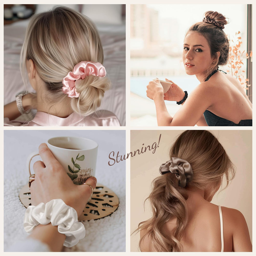 Couleurs variées des scrunchies LULUSILK en soie Mulberry blanc