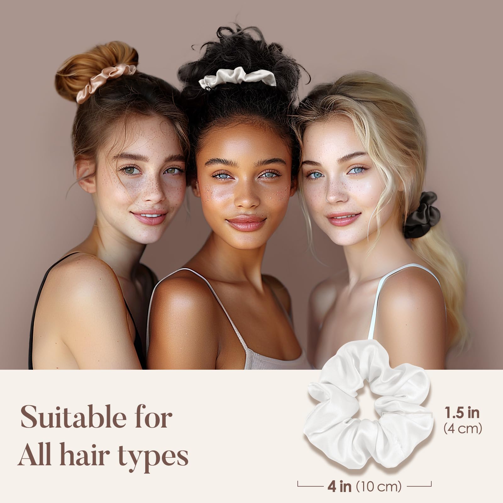 Protections cheveux avec les scrunchies LULUSILK en soie Mulberry blanc