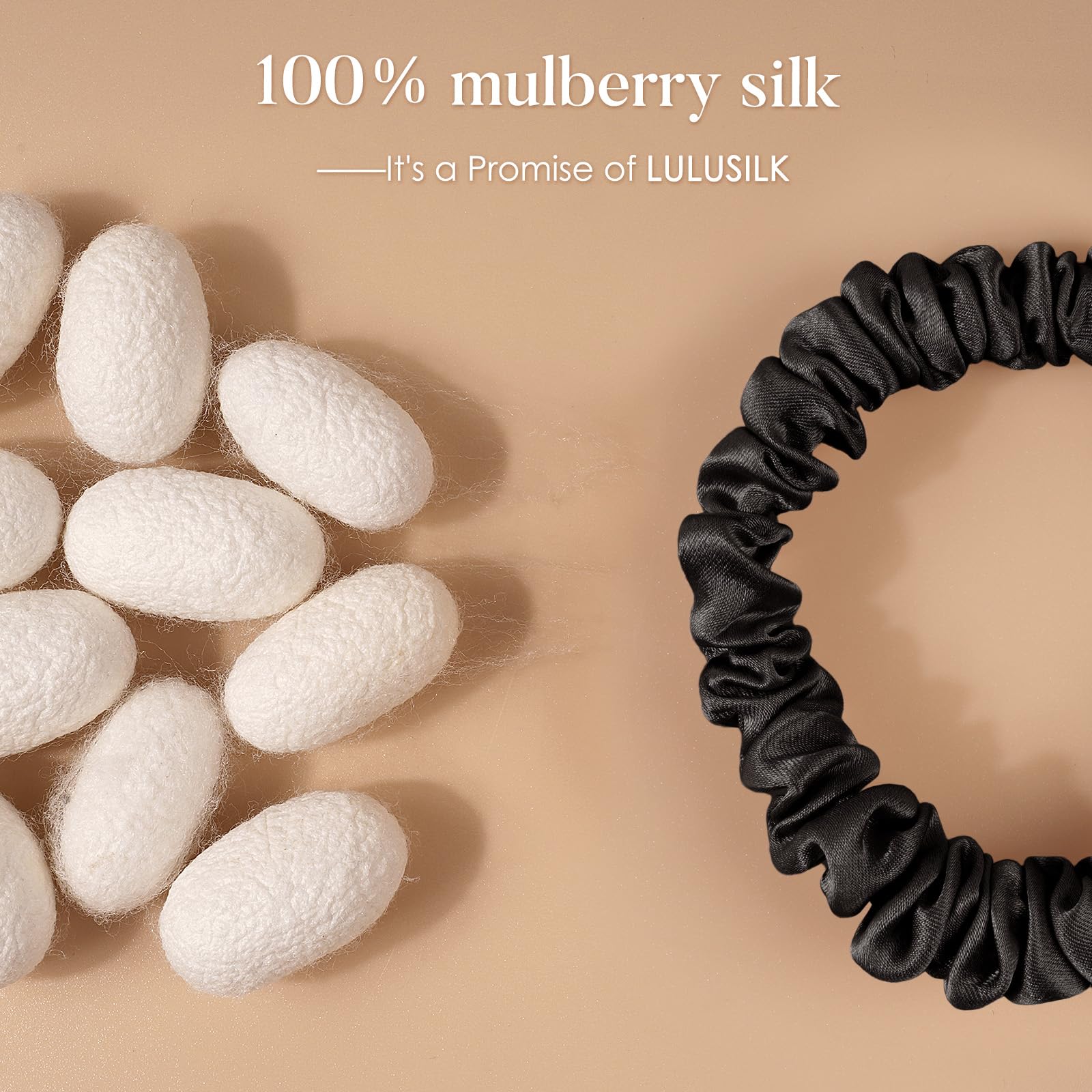 Texture soie de mûrier LULUSILK, toucher doux pour un coiffage agréable.