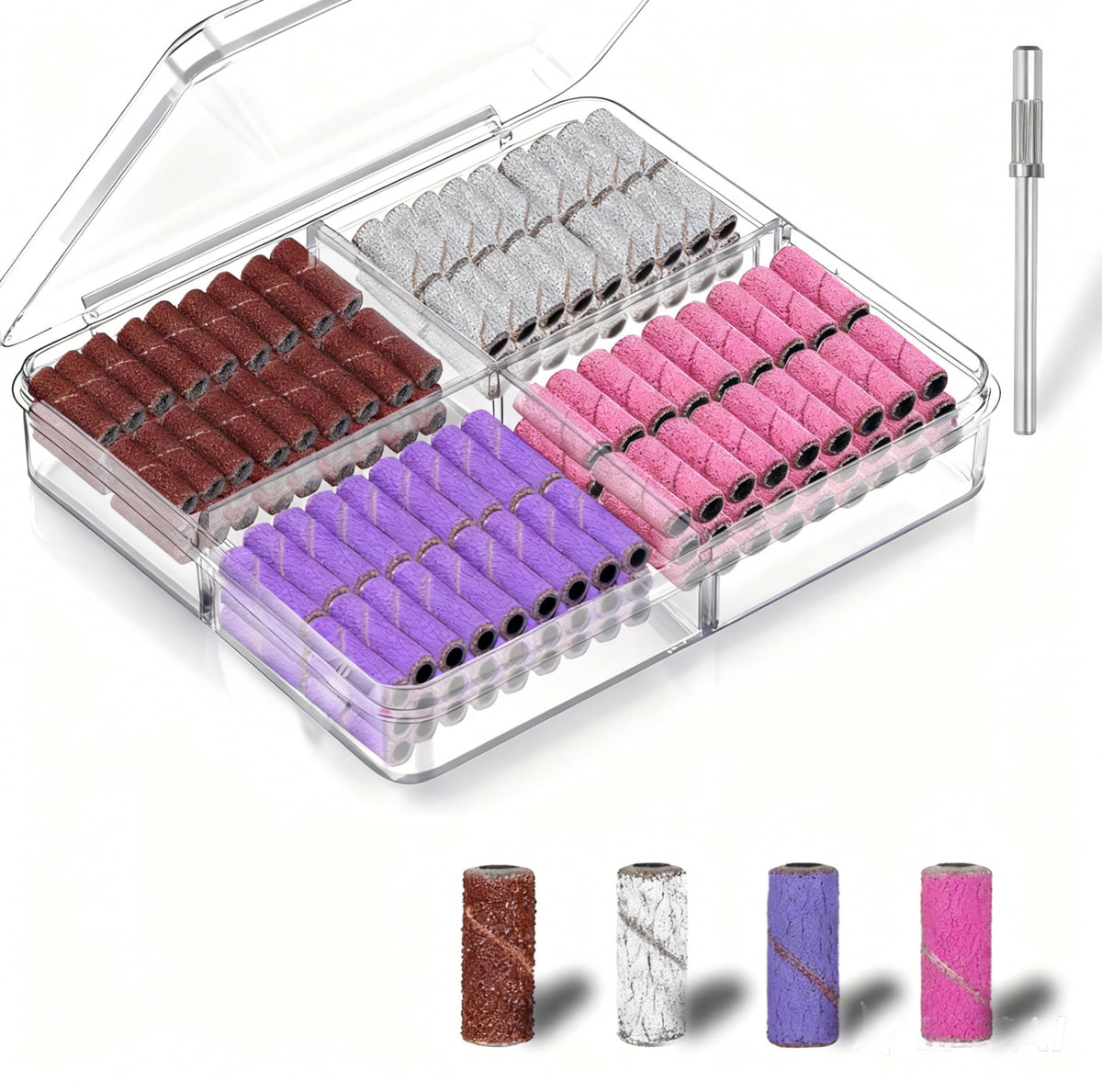 Lumcrissy bandes abrasives mini pour ongles, identification rapide et travail précis.