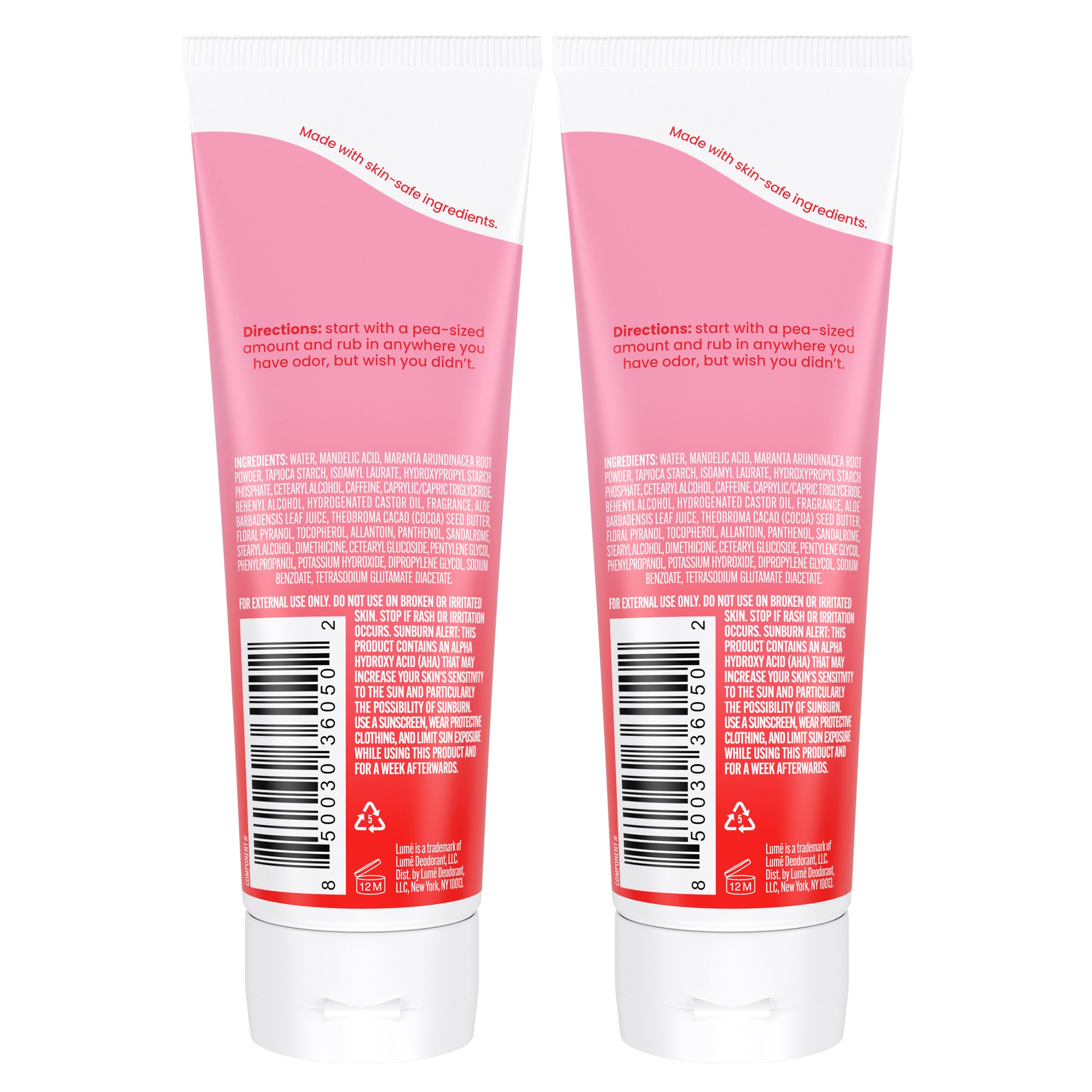 Lume 72h contrôle odeur, crème invisible pour aisselles et zones sensibles.