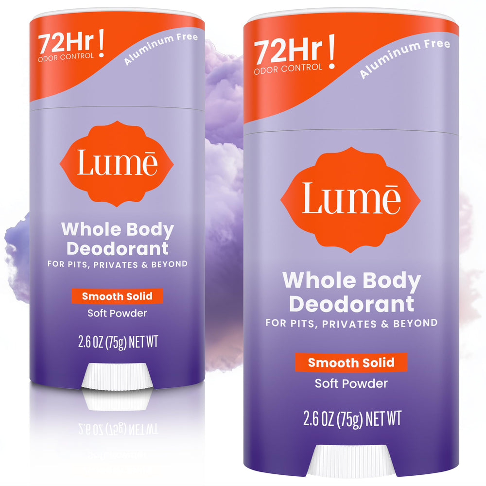 Déodorant Lume, bâton solide doux, texture lisse pour une application agréable.