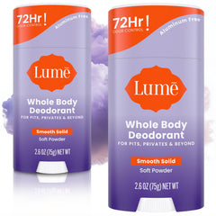 Déodorant Lume, bâton solide doux, texture lisse pour une application agréable.