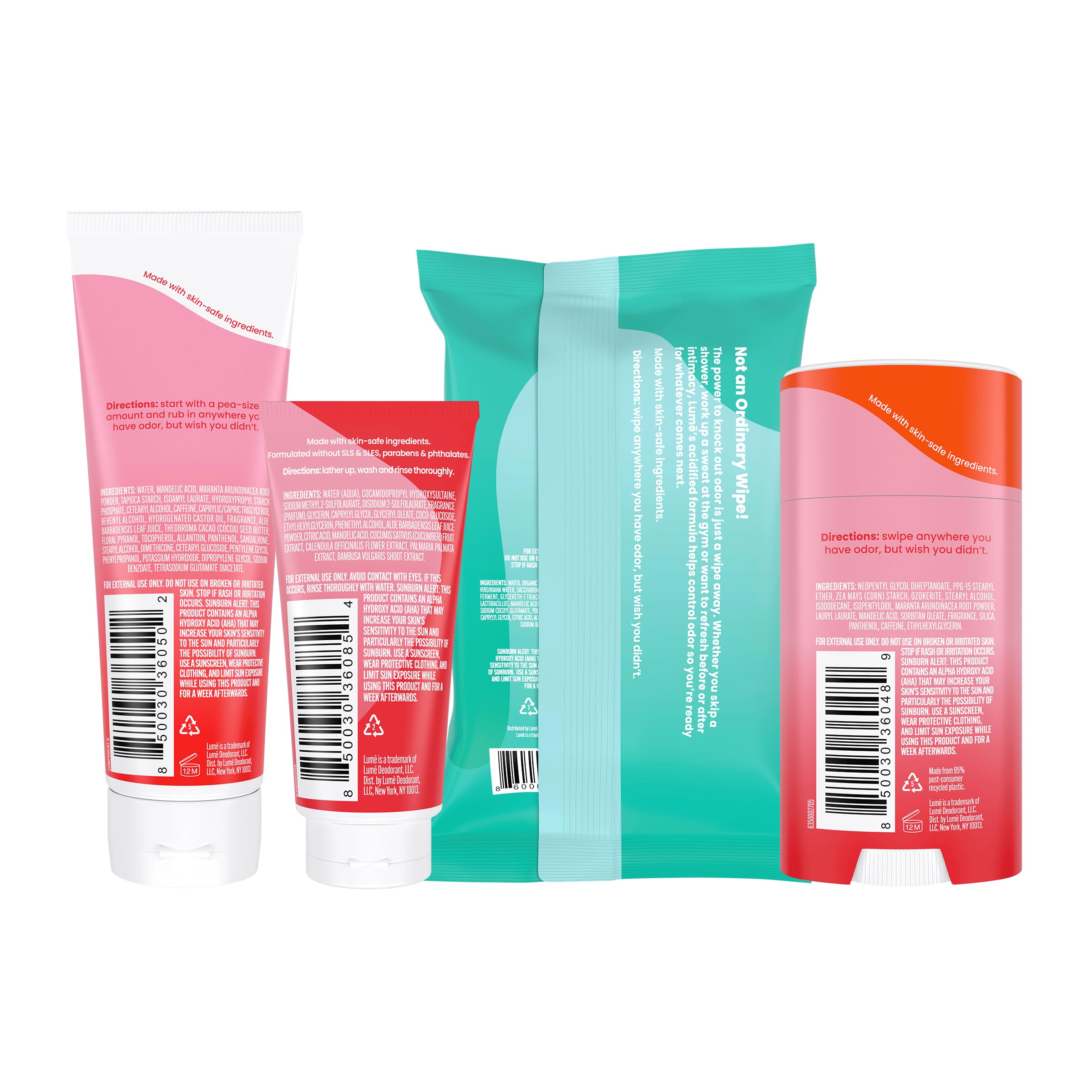Bâton déodorant solide Lume, application douce et précise.