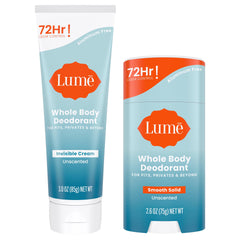 Déodorant Lume crème invisible en action sur la peau pour une fraîcheur discrète.