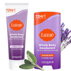 Lume crème invisible Lavande-Sauge, contrôle d’odeur durable sans traces sur la peau.