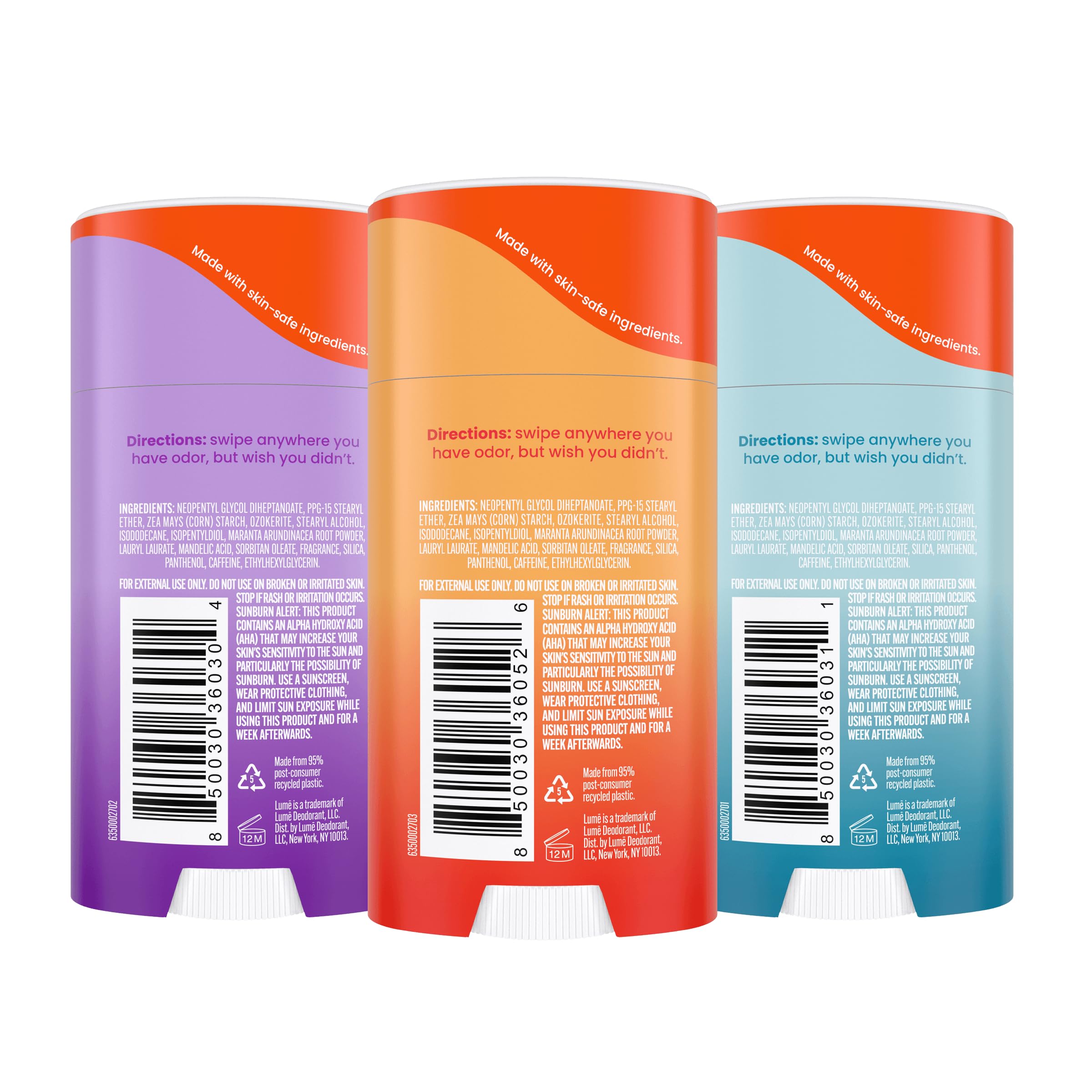 Lume Déodorant application aisselles, contrôle des odeurs.