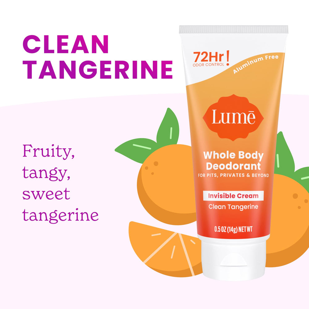 Lume mini crème invisible, tube pratique voyage, parfum mandarine fraîche.