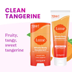 Lume déodorant arôme Tangerine frais, parfum léger pour une fraîcheur durable.