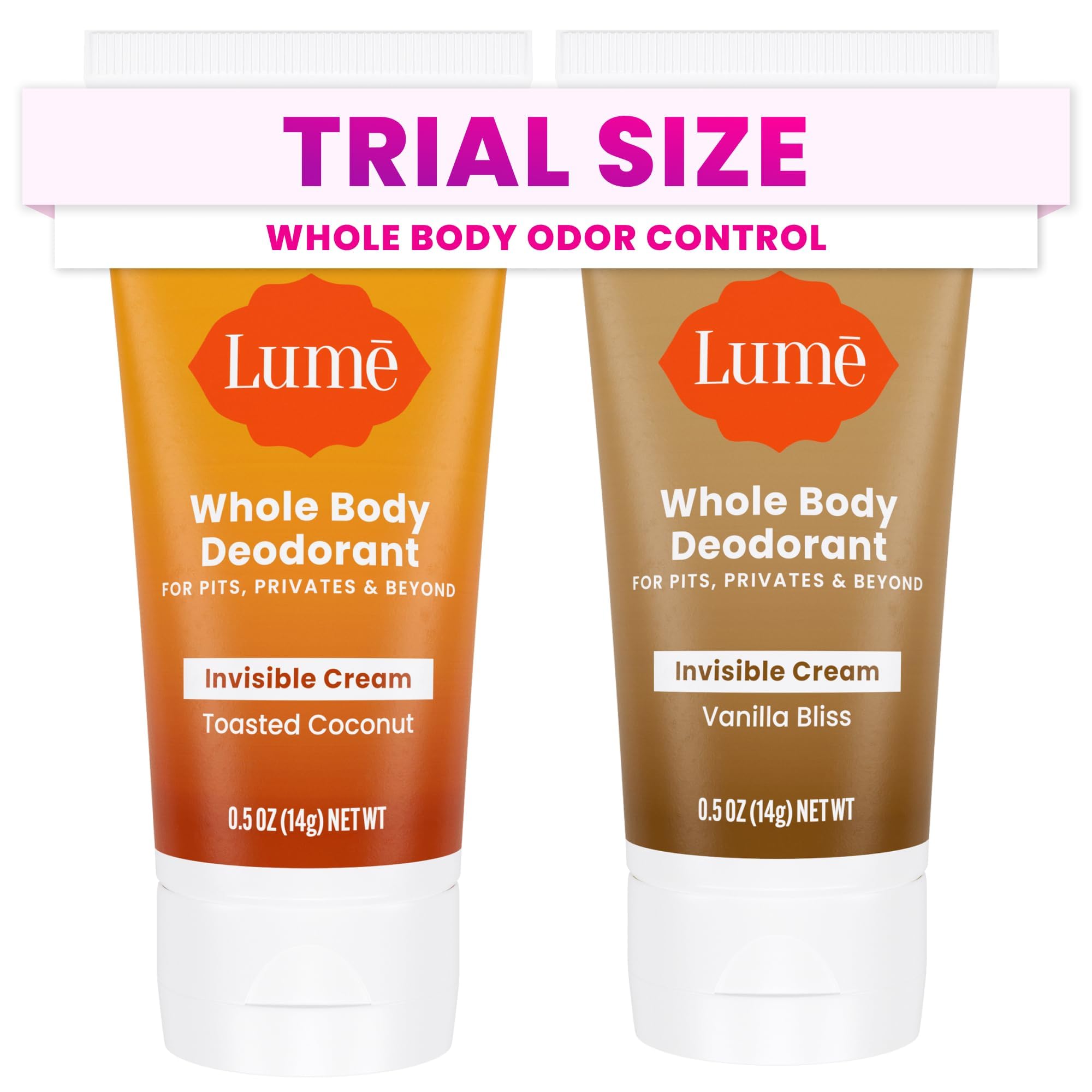 Lume deodorant corporel invisible en creme mini, parfum coco toast offre fraicheur durable.