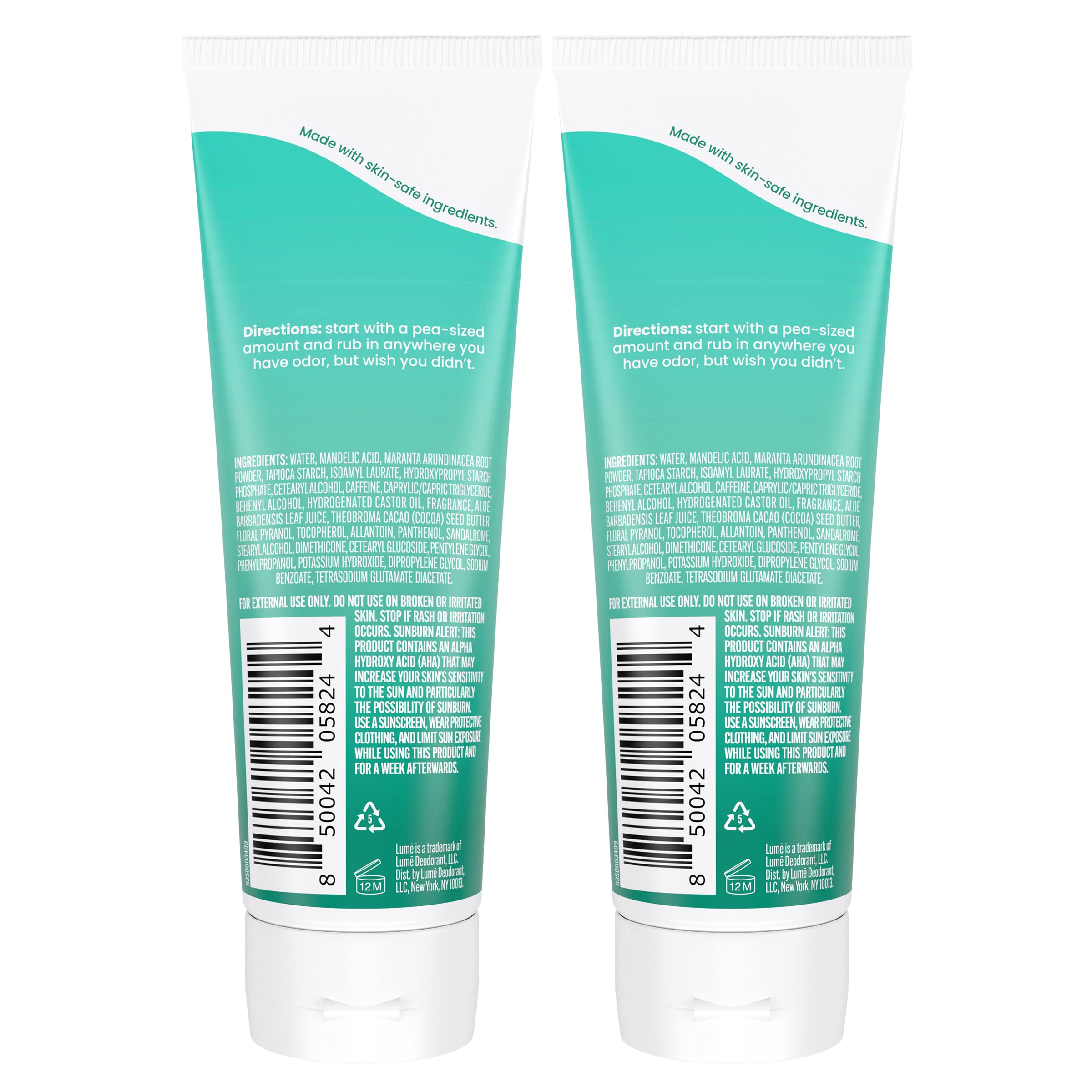 Texture crème invisible de LUME qui s’étale facilement sans résidu.