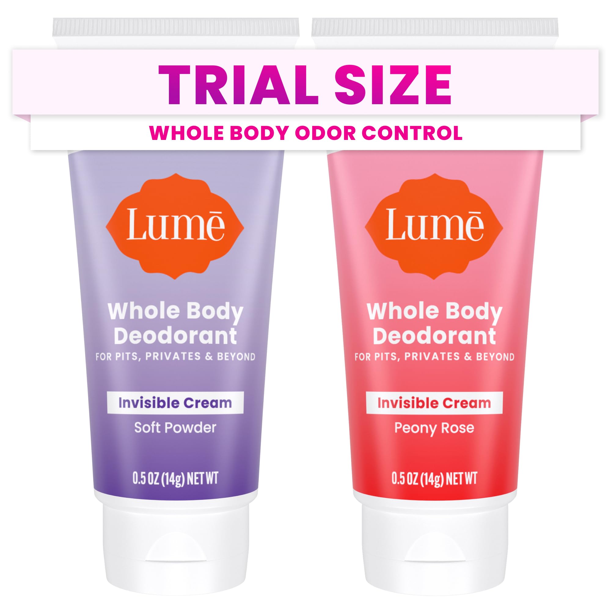 Lume Déodorant Corps mini tube crème invisible contrôle des odeurs en voyage.